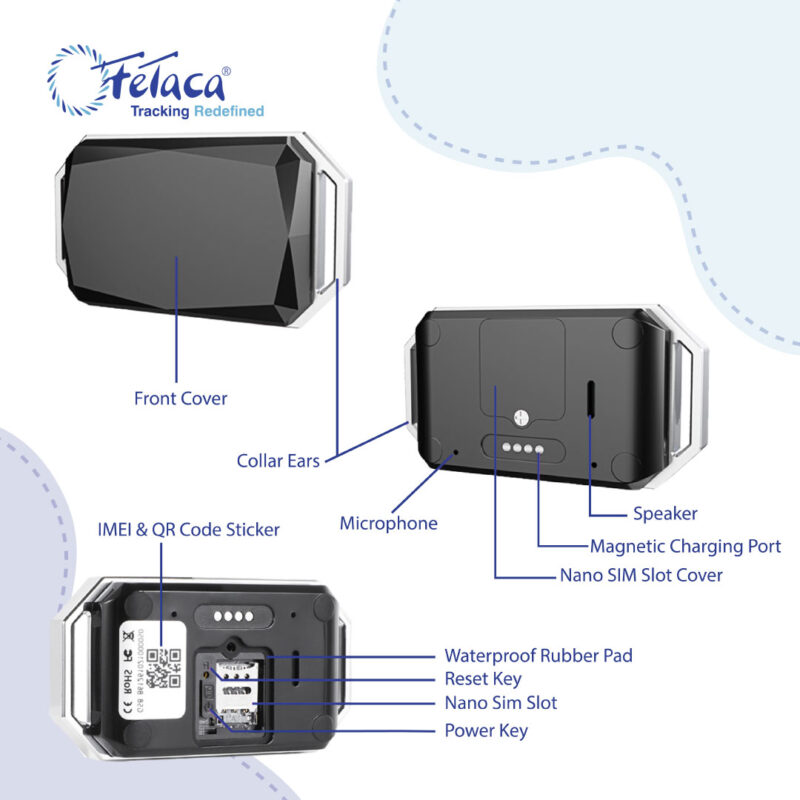 FeTaca® 4G Waterproof Pet GPS Tracker with Activity & More